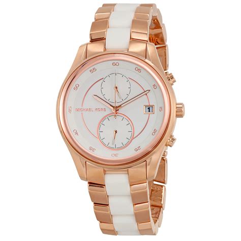 Michael Kors Briar White Dial Ladies Two Tone Watch MK6467